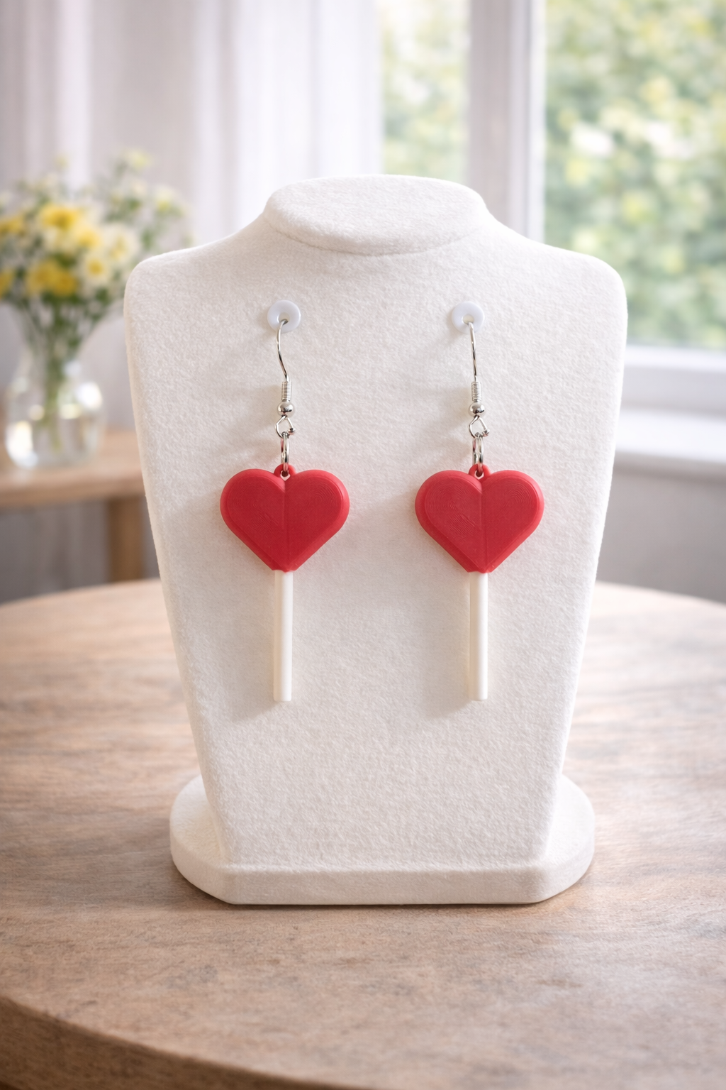 Pink Heart Lollipop Earrings – Sweet Statement Jewelry