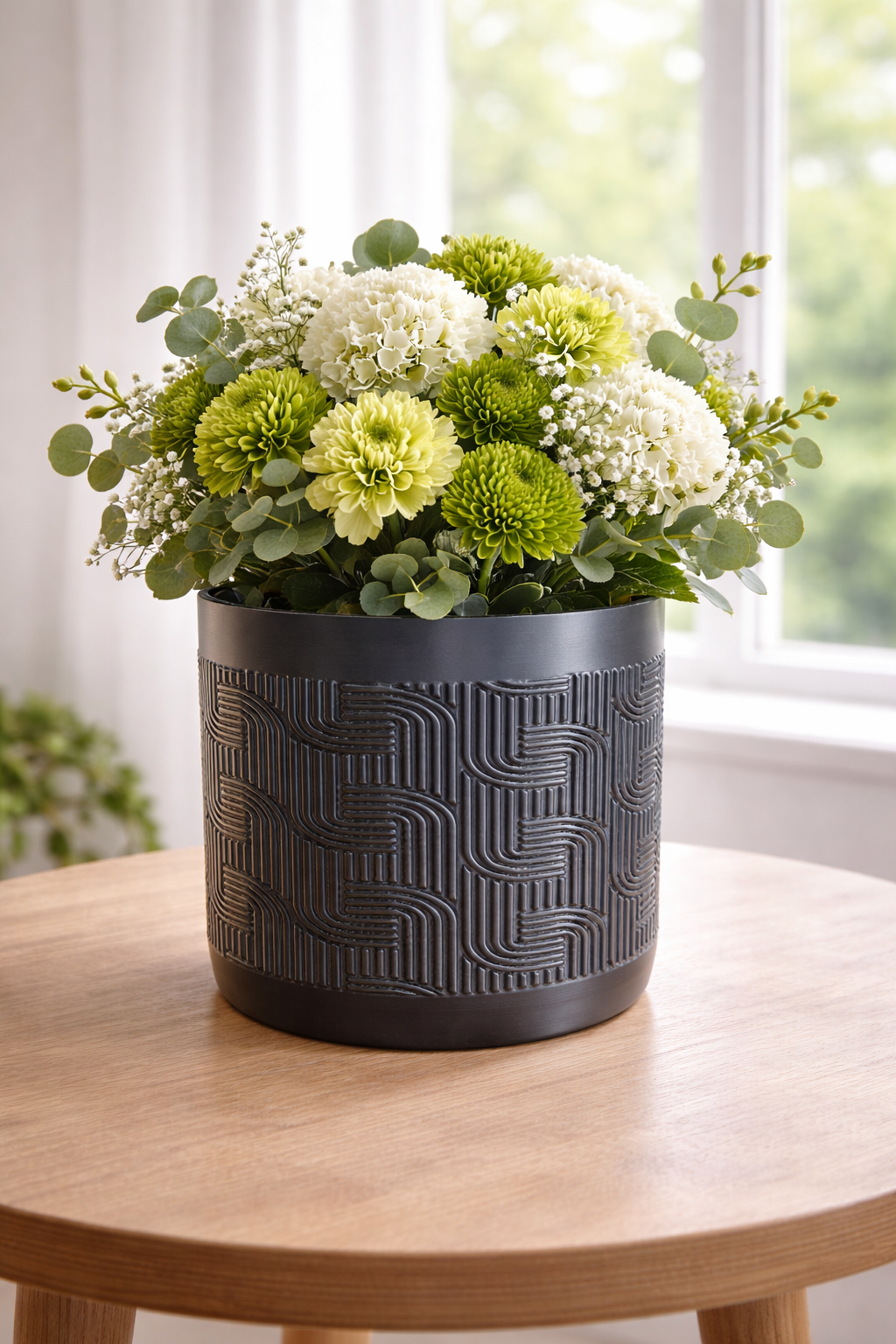 Modern Maze 3D Printed Planter – Textured Statement Pot