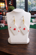 Ace of Hearts Playing Card Earrings