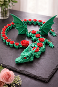 Large Flexible Rose Dragon – Articulated 3D Printed Fantasy Figure